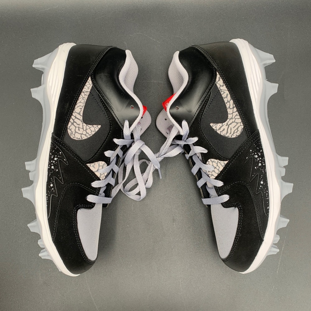 Nike Air Jordan Stadium 90 Baseball Cleats Black Grey Elephant HQ0210-060 10.5 - Picture 7 of 10